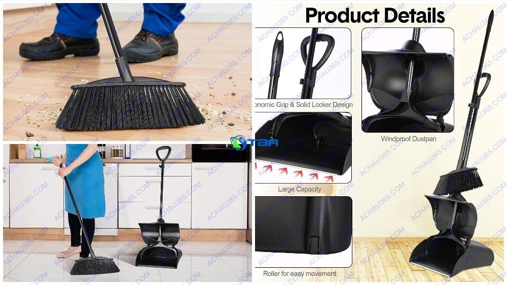 Bộ ky hốt rác ASIA‑HR004 kèm chổi nắp tự động vệ sinh gia đình