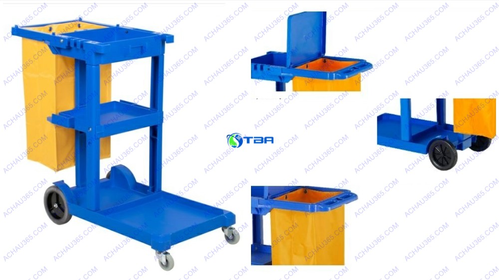 Xe đẩy vệ sinh đa năng chữ L xanh ASIA170B