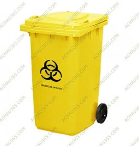Thùng đựng rác thải trong bệnh viện màu vàng 120 lít