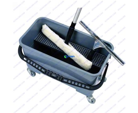 Xô đựng dung cụ lau kính có bánh xe ASIA-KDC004