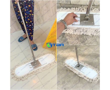 Cây lau sàn công nghiệp bụi khô ướt cotton 60cm ASIA-CT60