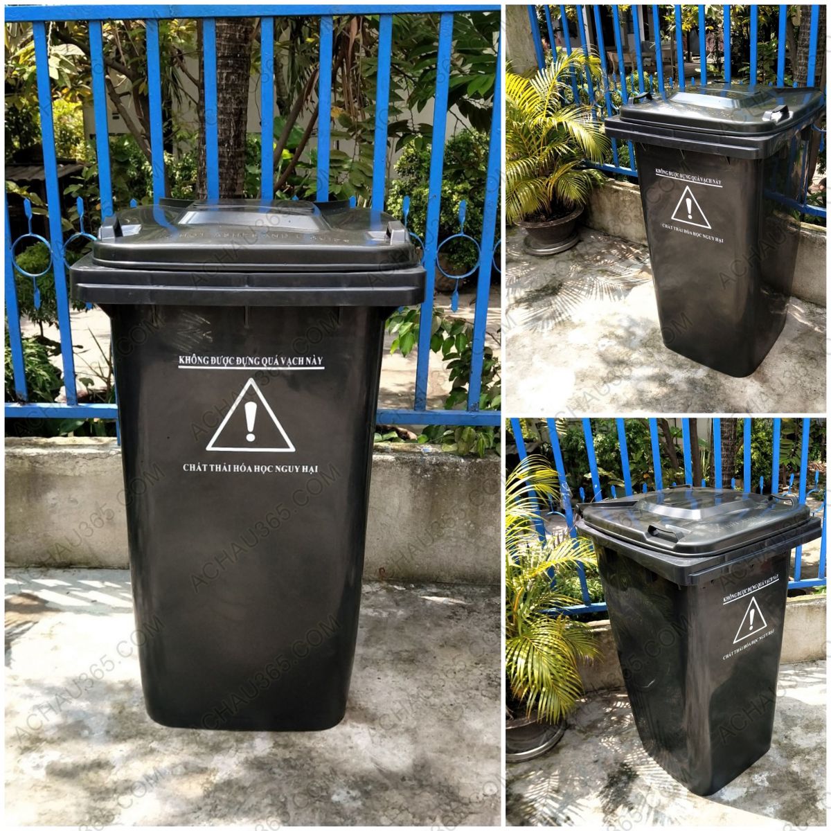 Thùng đựng rác thải nguy hại màu đen 240 lít