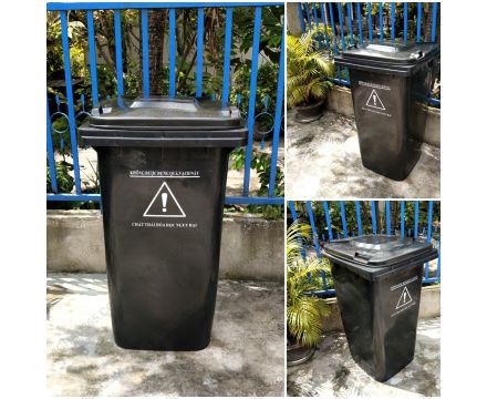 Thùng đựng rác thải nguy hại màu đen 240 lít