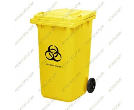 Thùng đựng rác thải trong bệnh viện màu vàng 120 lít