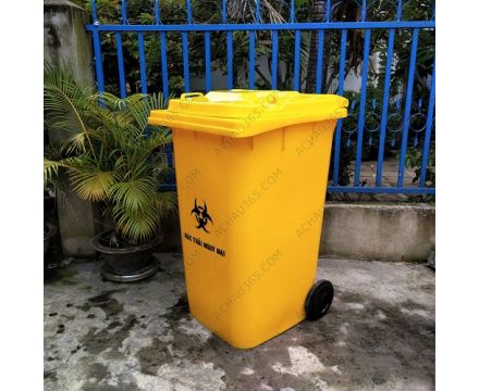 Thùng đựng rác thải y tế nguy hại màu vàng 240 lít